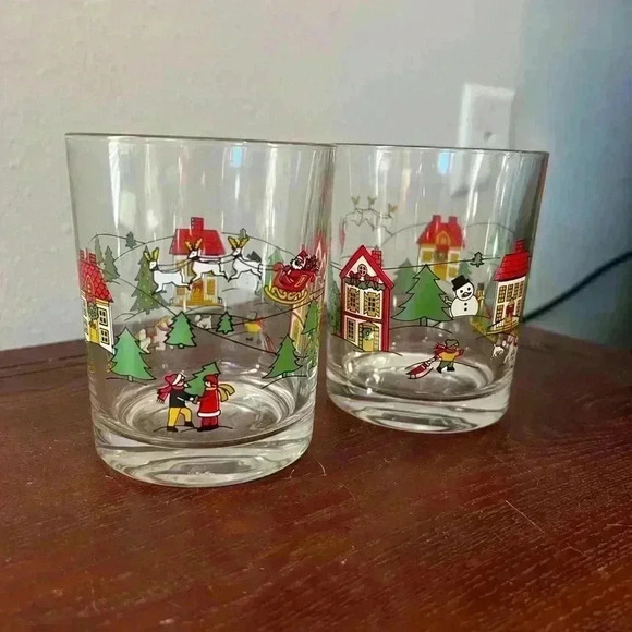 Jamestown, The Joy of Christmas, 14oz Glassware, Old Fashioned, Set of 2 60s - Picture 3 of 8
